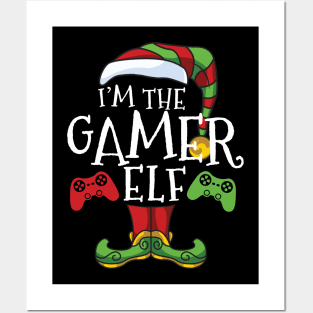 Gamer Elf Family Matching Christmas Holiday Group Gift Pajama Posters and Art